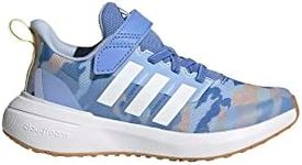 adidas Unisex-Child Fortarun 2.0 Running Shoe, Blue Fusion/White/Almost Yellow (Elastic), 13 US