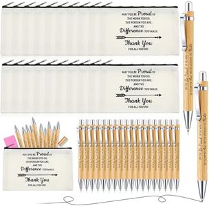 Silkfly 40 Pcs Employee Appreciation Gift Bulk Canvas Cosmetic Bags and Pens Thank You Gifts for Teacher Coworker Nurse Employee Be Proud of the Work You Do Bamboo Ballpoint Pens Inspirational Gifts