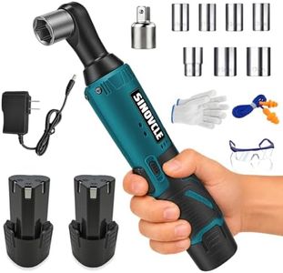SINOVCLE 12V Cordless Ratchet Wrench 3/8", 45 N.m Power Ratchet Kit