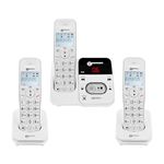 Geemarc Amplidect 295 Trio - Bundle of 3 Cordless DECT Phones with Answering Machine and Big Buttons for the Elderly - Low to Medium Hearing Loss - Hearing Aid Compatible - UK Version