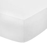 AmigoZone Non Iron Pollycotton Percal Quality Plain Fitted Sheet Or Pillow Cases(Single, White)