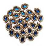 Lovetholy 25pcs, 2cm, Embroidery Neck Sew On Applique Patches/Decorative Patches for Clothes, Jackets, Jean's, Blouse, Saree, Dress Decoration (L-32.25) (Blue)