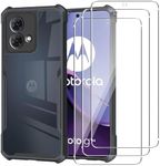 Case for Motorola Moto G84 + [3 Pack] Screen Protector, Electro-weideworld Full Protection Ultra Thin Shockproof Protective Phone Cover