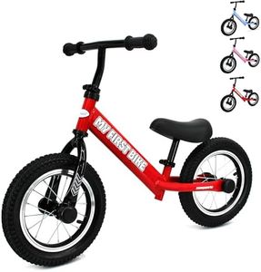 Crystals 12” Balance Bike 2+ Year Old Boys and Girls, Bike Training Bicycle for Kids and Toddlers with Adjustable Seat/Handlebar – Lightweight Fun Bike for Outdoor Play (Red)