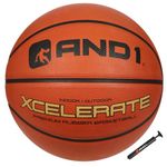 AND1 Xcelerate Rubber Basketball (Deflated w/Pump Included): Official Regulation Size 7 (29.5ââ‚¬Â) Streetball, Made for Indoor/Outdoor Basketball Games, Orange Classic