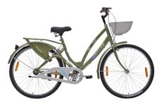 Hero Nebula 26T Bicycle for Girls/Womens with Front Basket and Inbuilt carrier | Caliper Brake | Rigid Fork | 18 Inch Frame (Green)