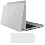 TECOOL Case Compatible with MacBook Air 13.6 Inch M3 M2, 2024 A3113 & 2022 A2681, [100% Match Official Colour] Ultra Slim Hard Shell & UK EU Keyboard Cover, Fine Frosted Clear