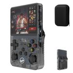 Handheld Game Console HN-R36S , 15k+ Gamees 3.5-inch IPS Display, 64GB Storage, 1 Ram Chip (1GB) 8+ Hour Battery Life with Protective Cover (Black-with-case)
