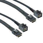 2 Pack 12G Internal Mini SAS HD SFF-8643 toSFF-8087(36Pin) Cable, 0.5m Internal Mini SAS to Mini SAS Cable, 36 Pin, with Sideband, 100 Ohm, Flexible, Support RAID, PCIE Controller, 0.5-Meter(1.6ft)