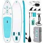 FunWater 10'6'' Inflatable Stand Up Paddle Board — Adult Paddleboards with Paddle, Backpack, 3 Fins, Pump, and Leash Suitable for Beginners