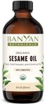 Banyan Botanicals Sesame Oil – Organic & Unrefined Sesame Oil for Skin, Body, Hair & More – Multiple Sizes – 8 oz – Non GMO Sustainably Sourced Vegan