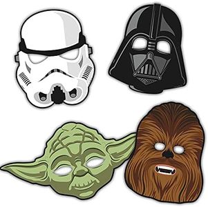 Multicolor Star Wars Classic Party Masks (8 Count) - Iconic & Eco-Friendly Material, Perfect for Epic Themed Parties & Galactic Celebrations