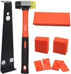 Laminate Wood Flooring Installation Kit WorthPlanet 43pcs Wood Flooring Installation Kit with 40 Spacers, Solid Tapping Block, Pull Bar and Double Headed Mallet for Floor Installation W370003