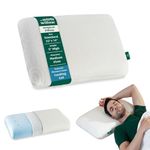 The White Willow Memory Foam Pillow For Neck & Shoulder Pain Relief-Cool Gel-Cervical Pillow For Sleeping-Orthopedic Pillow For Back, Side & Stomach Sleepers-Medium Firm- Thick Standard Size-5"H-Cream