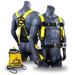 KwikSafety - Charlotte, NC - HURRICANE Safety Harness [PREMIUM PADDED BACK SUPPORT] ANSI OSHA Full Body Fall Protection Equipment Construction Tower Climbing Roofing Forklift Aerial Boom Scissor Lift