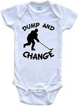 Really Awesome Shirts Dump And Change Funny Hockey One Piece Baby Bodysuit, 24 Months White