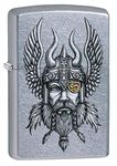 Zippo Windproof Lighter| Metal Long Lasting Zippo Lighter |Best with Zippo Lighter Fluid| Refillable Lighter| Perfect for Cigarettes Cigars Candles |Pocket Lighter Fire Starter |Viking Warrior Chrome