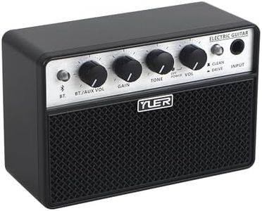 YUER BA-10 Guitar Amp, 10W Mini Electric Guitar Amplifier with Clean/Drive Channel, 6H Working, USB-C Rechargeable, 3.5mm Headphone/AUX Jack, Wireless Portable Amp for Indoor Practice, Traveling