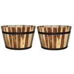 Classic Home and Garden 110025-2 15" Whiskey Barrel Planter, 2 Pack, Acacia