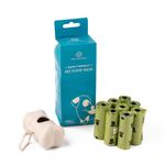 IRIDA NATURALS Biodegradable Poop Bags for Dogs & Cats with Wheat Straw Dispenser - XL (8 RollsX15 Per Roll) 120 Bags, Eco-Friendly Poop Scooper for Dogs with Leak-Proof & EPI Technology