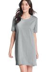 Jockey Women's Sleepwear Everyday Essentials Cotton Short Sleeve Sleepshirt, Grey Heather, XL