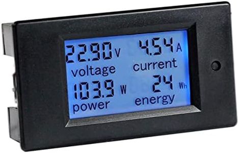 Greluma 1 Pièce DC 6.5-100V 20A Affichage LCD Numérique Courant Tension Puissance Compteur D'énergie Multimètre Ampèremètre Voltmètre, 4 en 1 Numérique Amp Volt Watt Kwh Mètre Testeur Jauge