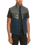 Kenneth Cole Reaction Men's Color Block Puffer Vest, Indigo Combo, XXL