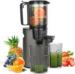 Electric Juicer Slow Juicer Machine for Whole Fruits and Vegetables, Cold Press Squeezer Masticating Juicer with Wide Mouth 80mm Feeding Chute, Reverse Function Quiet Motor 350W Juice Extractor