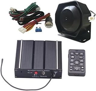 AS 100W Federal Siren Kit AS7100D-SPK0021 3-Piece Pack 20 Tones 12V with Siren Box Speaker Wireless Remote Microphone Fit for Different Vehicles