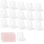 16Pcs Clear Acrylic Book Stand for Display, Transparent Acrylic Sign Holder Stand, Display Stand for Books, Music Sheets, Magazine, Tablets and Phones, card and artwork displays (L/ 10 * 11.5 * 13cm)