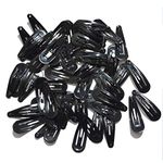 ZHIYE 50 PCS Black Snap Hair Clips, No Slip Metal Barrettes, 2 inch Snap Barrettes Hair Accessories for Girls Kids Women