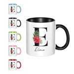 Custom Coffee Mug, Personalized Coffee Mugs with Your First Letter and Name, Custom Cup with Text Name Logo Novelty Coffee Cup, Personalized Gifts for Men and Women, Christmas Gifts, 11 oz Both Sides