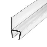 eatelle Frameless Shower Door Side Seal Strip for 3/8" Glass, Vertical Polycarbonate H-Jamb 180 Degree 78" Long