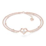 SERASAR Anklet Ladies Jewelry 925 Sterling Silver 18-Carat Rose Gold Ladies Anklet Girls Ankle Women Anklet Ladies Gift Idea Valentine Anniversary Birthday Gifts for Women Christmas Xmas