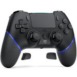 CHEREEKI Wireless Controller for PS4, Compatible with P-S4/Slim/Pro Bluetooth Gamepad Joystick PS4 Remote Control with Paddles Dual Vibration Turbo Six Axis Touch Panel Stereo Headphone Jack Black