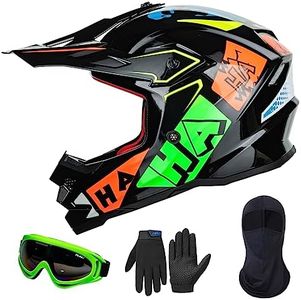 ILM Youth ATV Helmet Kids Dirt Bike Helmet Motorcross BMX Off Road Motorbike Go Kart Casco DOT ECE Model-Z705 (Hip-hop, L)