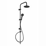 ENKI, Carre, RG065, Black, Dual Rigid Riser Kit with Round Ultra Slim High Pressure Overhead Showerhead and Multi Function Hand Shower Set, Stainless Steel, Modern, Easy to Install, 1-Year Guarantee