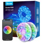 Govee Smart LED Strip Lights, 65.6ft WiFi LED Strip Lighting, Work with Alexa and Google Home, DIY Mode and Music Sync RGB LED Lights for Bedroom Living Room 2 Rolls of 32.8ft (No Remote Control)