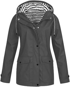 NAMTYQX Long Sleeve Oversized Spring Casual Jacket for Women College Button Front Hooded Polyester Blouse Waterproof Loose Fit Solid Jacket Women Yellow