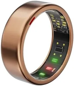 POBOVi Smart Ring - Sleep/Stress/HR Tracker - Size Before You Buy Sizing Kit - Up 5-7 Days Battery Life - Using Wireless Charging Case - No APP Subscription - iOS/Android Compatible (Rosegold, 11)