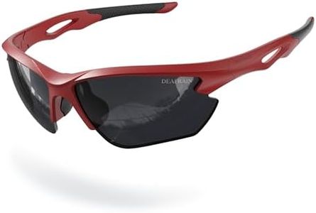 DEAFRAIN Polarized Sports Sunglasses for Men Women Baseball Tennis Softball Cycling Running Fishing Red Glasses TR90 Unbreakable Frame UV Protection