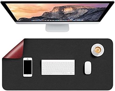 Hsurbtra Dual Sided Leather Desk Pad, 31.5" x 15.7" Desk Blotter Protector, Extended XXL Mouse Pad, Large Laptop Desk Mat PC Keyboard Mat, Ultra Thin Desk Writing Pad for Office Home, Black & Red