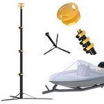 Boat Cover Support Poles Stand System Stable Base Height Adjustable Aluminum Boat Pontoon Cover Poles Post Marine Grade Aluminum Bimini Boat Tarps Winterization Cover Stand