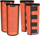 MIYABALA Fly Boots for Horses Set of 4,Extra Tough Mesh Horse Fly Boots with 2 Built-in Metal Supports,Breathable Fly Leggings for Horses with Fleece Trimming and Reflective Webbing (Orange, Large)