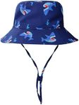 Baby Sun Hat Toddler Summer Hats UPF 50+ Baby Bucket Hat Protective Bucket hat Kids Beach Hats for Baby Boy Girl, Navy Shark 2024