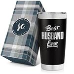 Best Husband Ever Tumbler - Vacuum Insulated Stainless Steel Personalized Tumbler with Lid and Straw - Travel Mug for Husband - Hubby Birthday - World's Best Husband Cup