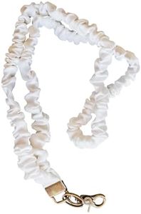ANDI Neck Lanyard For Women - Scrunchie Cute Lanyard for Keys, Id Card Holder, Wallet - Aesthetic Long Lanyard (White Luxe)