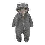 Infant Baby Onesies Bodysuit Fleece Bunting Footed Cotton Fleece Long Sleeve Onesies Outwear Outfits Jumpsuit and Headband