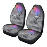 Upetstory Elephant Front Car Seat Cover Low Bucket Seat Covers Protectors for Car,SUVs,Truck Accessories for Women Full Set 2 Pack Saddle Blanket Seat Cover