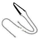 Chain Strap For Handbags Purse Sling Bag Replacement Chain With Belt For Shoulder Bag Premium Chain Handle Adjustable Metal Strap Size 50 inches Steel Or Silver Plated Combo set of 2.